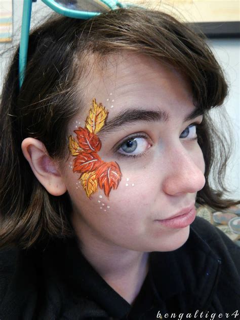 fall leaf face paint|How to Face Paint Autumn leaves .